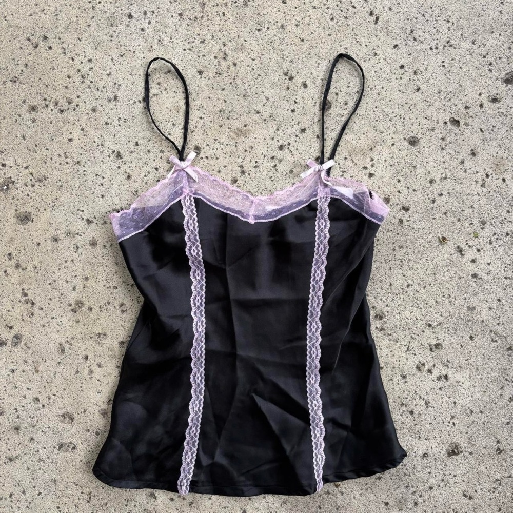 Black and Pink Lace Camisole